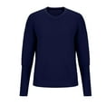 thumbnail image 7 of WREESH Fashion Pullover Women's Solid Color Long Sleeved Knitted Sweater Round Neck Top Sweater Navy, 7 of 7