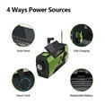 thumbnail image 6 of Emergency Radio Solar Hand Crank AM/FM/NOAA Portable Weather Radio with Phone Charger, LED Flashlight, Reading Lamp, SOS Alarm, USB Charged (Green), 6 of 7