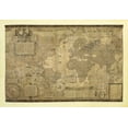 thumbnail image 2 of Mercatore, Gerardo 18x14 Gold Ornate Wood Framed with Double Matting Museum Art Print Titled - Orbis Terrae Descriptio, 2 of 4