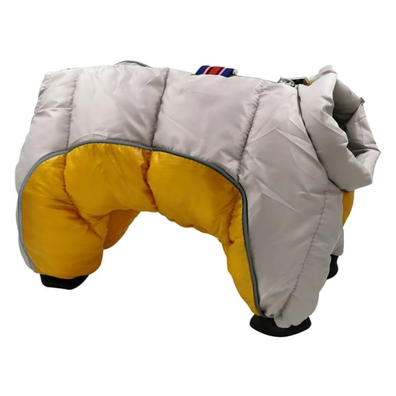 Aooww Dog Coat for Dogs,Waterproof Dog Winter Jacket with Harness Built in Puppy Cold Weather Coats Reflective Pet Vest with Zipper Warm Fleece Dogs Snowsuit Windproof, Yellow,Xl