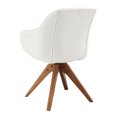 thumbnail image 5 of Art Leon Mid Century Accent Chair Fabric Swivel Beech Wood Legs, Off-White, 5 of 6