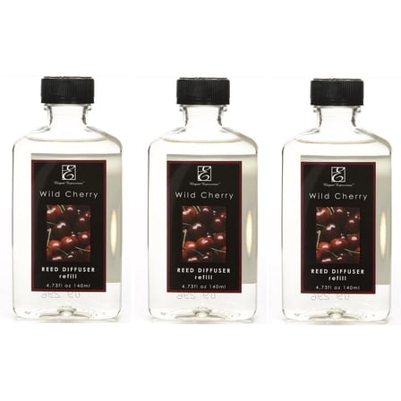 Hosley Wild Cherry Scent Premium Reed Diffuser Refill Oil Long-Lasting Aromatherapy Experience for Continuous Fragrance Delight Set of 3,140 ml Each