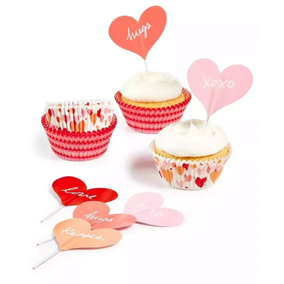 Martha Stewart Collection Heart Cupcake Liners Toppers