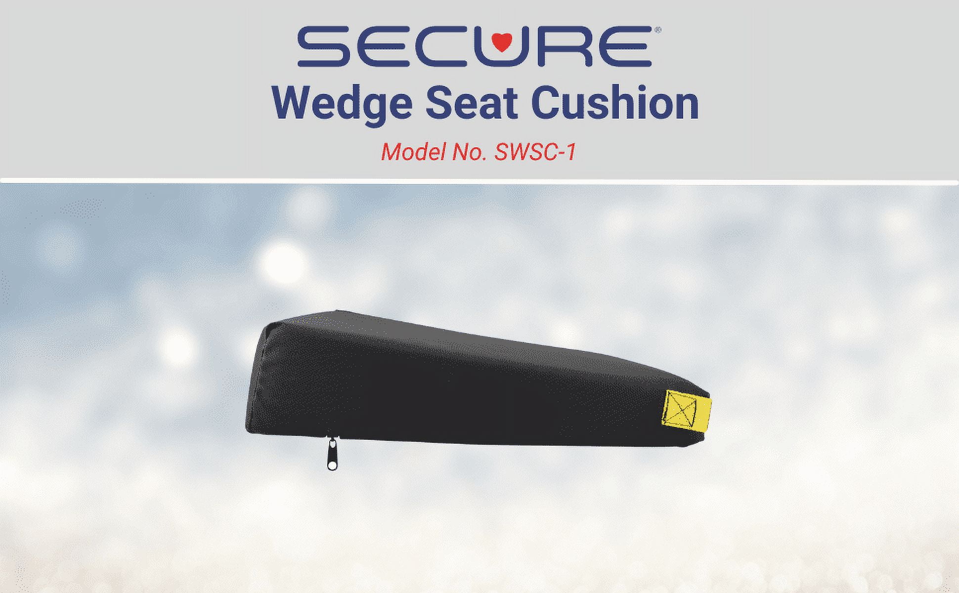 Secure Wheelchair Wedge Pommel Seat Cushion w/Safety Strap - Convex Bottom - Low Profile Pommel for Comfort & Easier Transfer