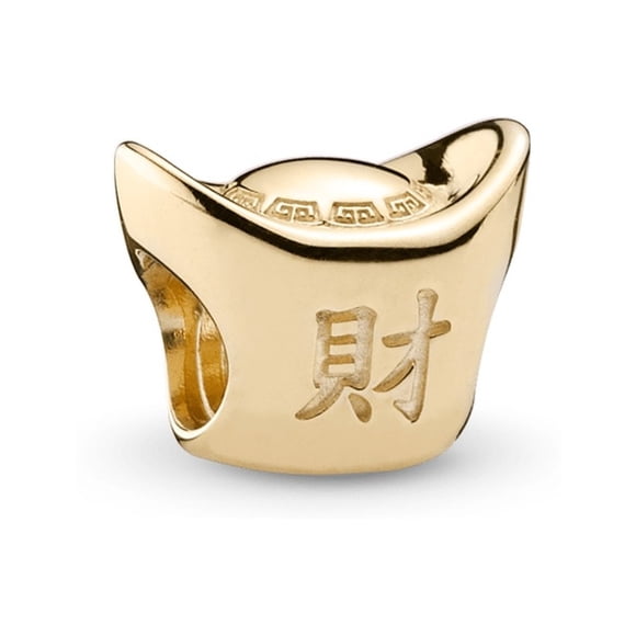 Charm Pandora De Oro Lingote De Oro Joya Original Para Mujer 750823 | Baño De Oro 14K | Joyería De Lujo Para Mujer | Ideal Para Regalo Elegante | Compatible Con Charms Pandora