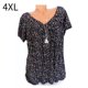 thumbnail image 1 of Camiseta de mujer con cuello en V, manga corta, camiseta de verano informal estampada, negro, 4XL Noticed AP001653-07, 1 of 6