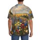 thumbnail image 3 of Fotbe Vibrant Wildflower Meadow Camisa Estampada de Manga Corta para Hombre, Casual de Verano, Estilo Playero, Sin Arrugas-Large, 3 of 5