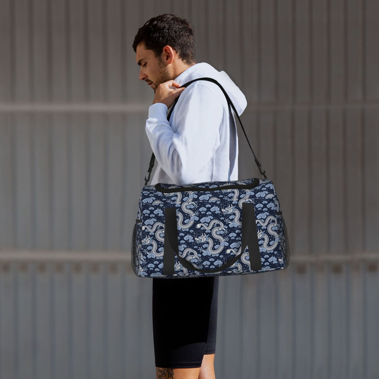 Fuzoiu Dragon Print Travel Duffle Bag,Carry On Tote Bags,Duffel Bag,Sport Gym Bag, Hospital Bag for Labor and Delivery, Overnight Bag,Luggage Bag