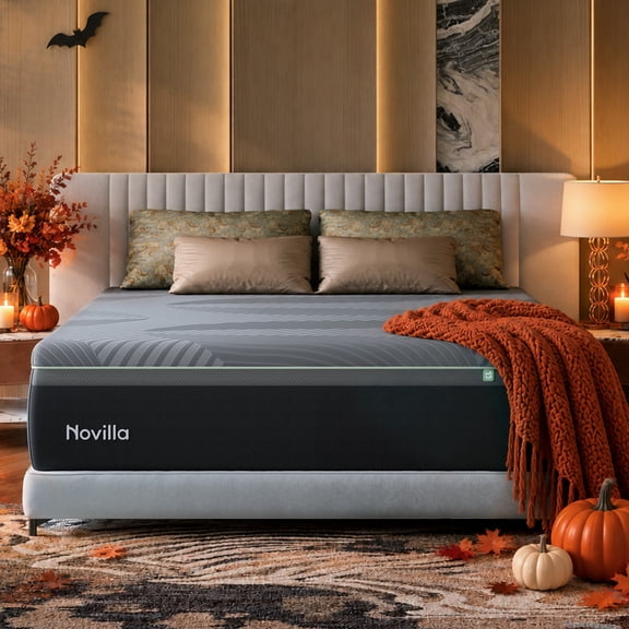 Novilla AiryFlow 14 Inch King Mattress, King Size Gel Memory Foam Mattress for Cool Night & Spinal Alignment, Pressure Relief & Motion Isolation, Green Tea-Infused, CertiPUR-US Certified, Medium Firm