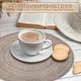 thumbnail image 6 of Unique Bargains 4Pcs Round Woven Braided Washable Heat Resistant Place Mat Blue 11.8", 6 of 7