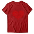 thumbnail image 4 of Yuanlook Valentines Day Short Sleeve Shirts for Women Love Heart Print T-Shirt Happy Valentine Day Tee Tops S-2XL, 4 of 5