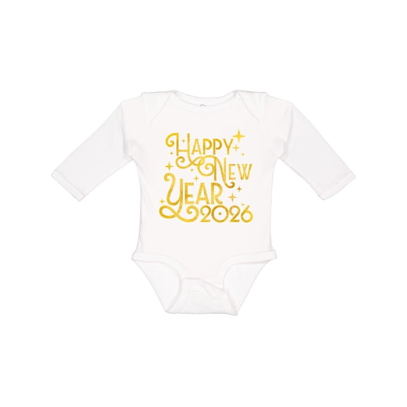 Inktastic Happy New Year 2026 Boys or Girls Long Sleeve Baby Bodysuit