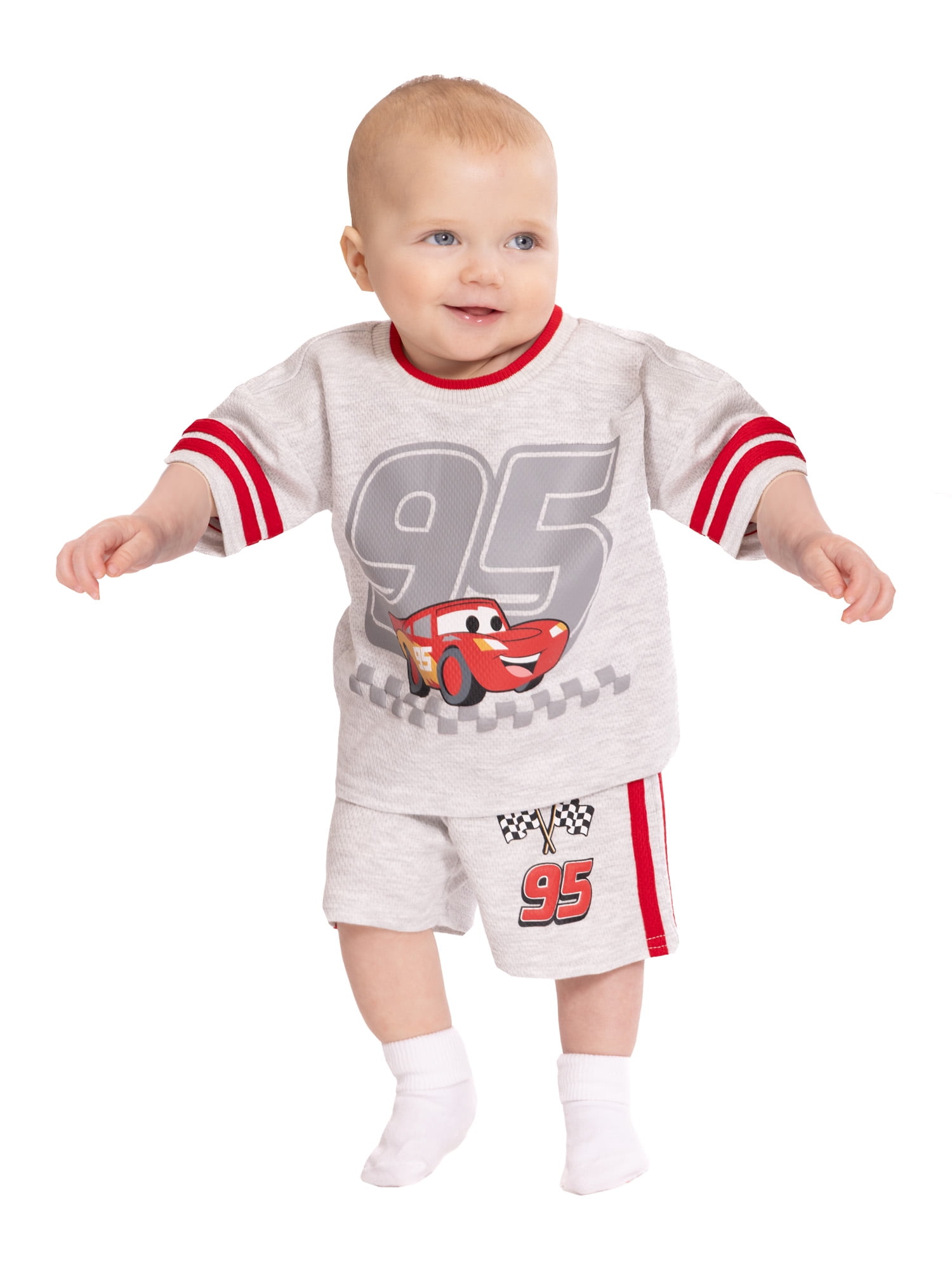 Pixar Cars Baby Boys Athletic Graphic T-Shirt and Shorts Set, 2-Piece, Sizes 0/3M-24M