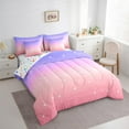 thumbnail image 3 of Castle Fairy Starry Sky Twin Bedding Sets 7-Piece for Boys Girls,Dreamy Princess Bedding Comforter Set Microfiber,Gradient Pink Purple Breathable Sheet Sets,Luxury Bedroom Decor,Reversible, 3 of 8