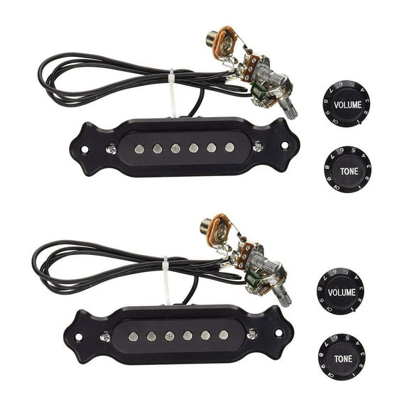 2X Pre-Wired 6-String Single Coil Pickup Harness with Volume & Tone Pots for Electric Guitar