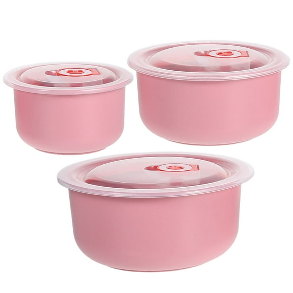 COSMOBETTY Compact Storage Food Storage Containers PP Pink 3pcs For Kitchen Organization