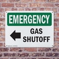 thumbnail image 4 of (2 Pack) Gas Shutoff [Left Arrow] With Symbol OSHA Emergency Sign 14 Inch X 10 Inch Indoor / Outdoor Rust-Free Aluminum Metal Signs for Workplace, Workshop, and Construction Site, Made, 4 of 8
