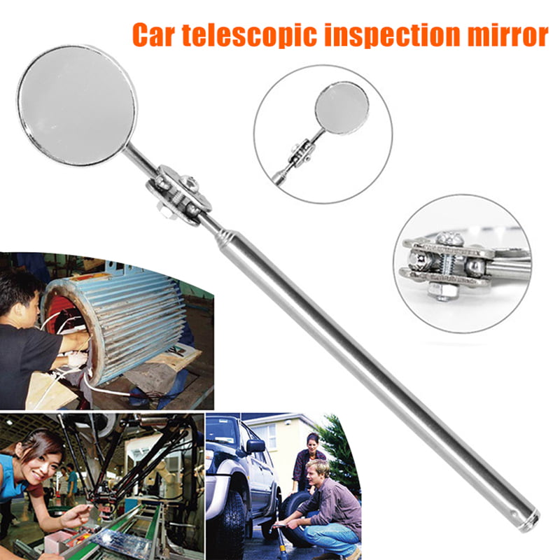 Telescopic Inspection Mirror for Car,Stainless Steel Round Inspection Mirror Retractable Mirror on A Stick for Mechanics Cars 205-550MM 