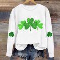 thumbnail image 4 of AherBiu Chandails en Molleton de la Saint-Patrick pour Femmes Col Rond Manches Longues Imprimé Trèfle Doublé en Polaire Vêtements de Printemps, 4 of 4