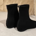 thumbnail image 4 of HAPIMO Women Ankle Boots Square Toe Flat Heel Rear Zipper Stretch Suede‑like Upper Footwear For Evening Dates And Urban Daily Outings Black 36, 4 of 9