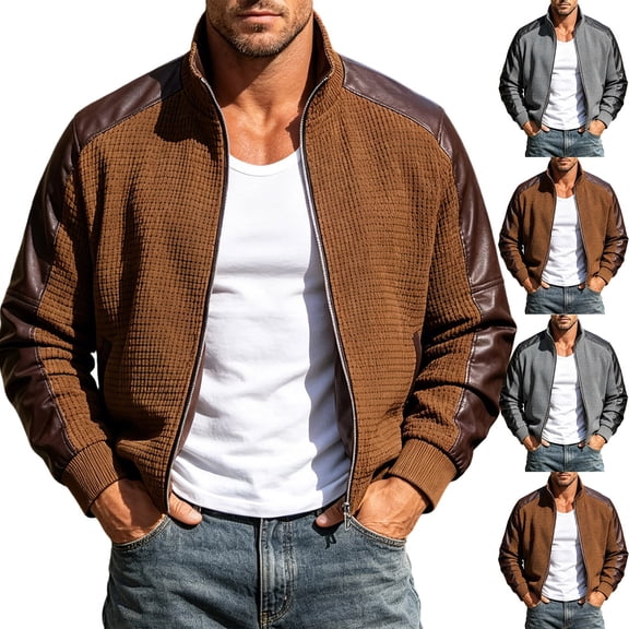 HOOMEUMY Mens Airy Jacket Casual Outerwear Classic Coat