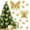 Gold, variant on 32 Pcs Christmas Glitter Butterfly Ornament with Clip Hollow Butterfly Xmas Decoration Artificial Hanging Butterfly Clip Decor for Christmas Tree Wedding Wreath Party Supply,2 Size