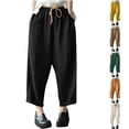 thumbnail image 1 of Sentmoon Wide Leg Pants Solid Color High Elastic Waist Linen Pants Women Oversized Relaxed Fit Active Work Pants Beach Vacation Essentials for Summer and Hot Weather Orange XXL, 1 of 7