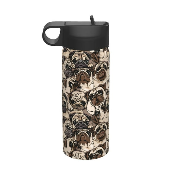 Easygdp Pug 18oz Sports Insulated Kettle With Straw Insulated Water Bottle For Running Hiking Cycling Climbing Man'S Womens Sports Water Bottle