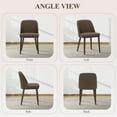 thumbnail image 4 of Modern Upholstered Dining Chairs Set of 6 — Fabric Padded Side Chairs with Solid Wood Legs, Ideal for Kitchens and Dining Rooms,Darkbrown, 4 of 7
