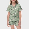 thumbnail image 2 of WEAIXIMIUNG Pyjamas Imprimés pour Filles Saint-Valentin Manches Courtes Bouton Haut Shorts Ensemble de Pyjamas Maison 8-9 Ans, 2 of 4