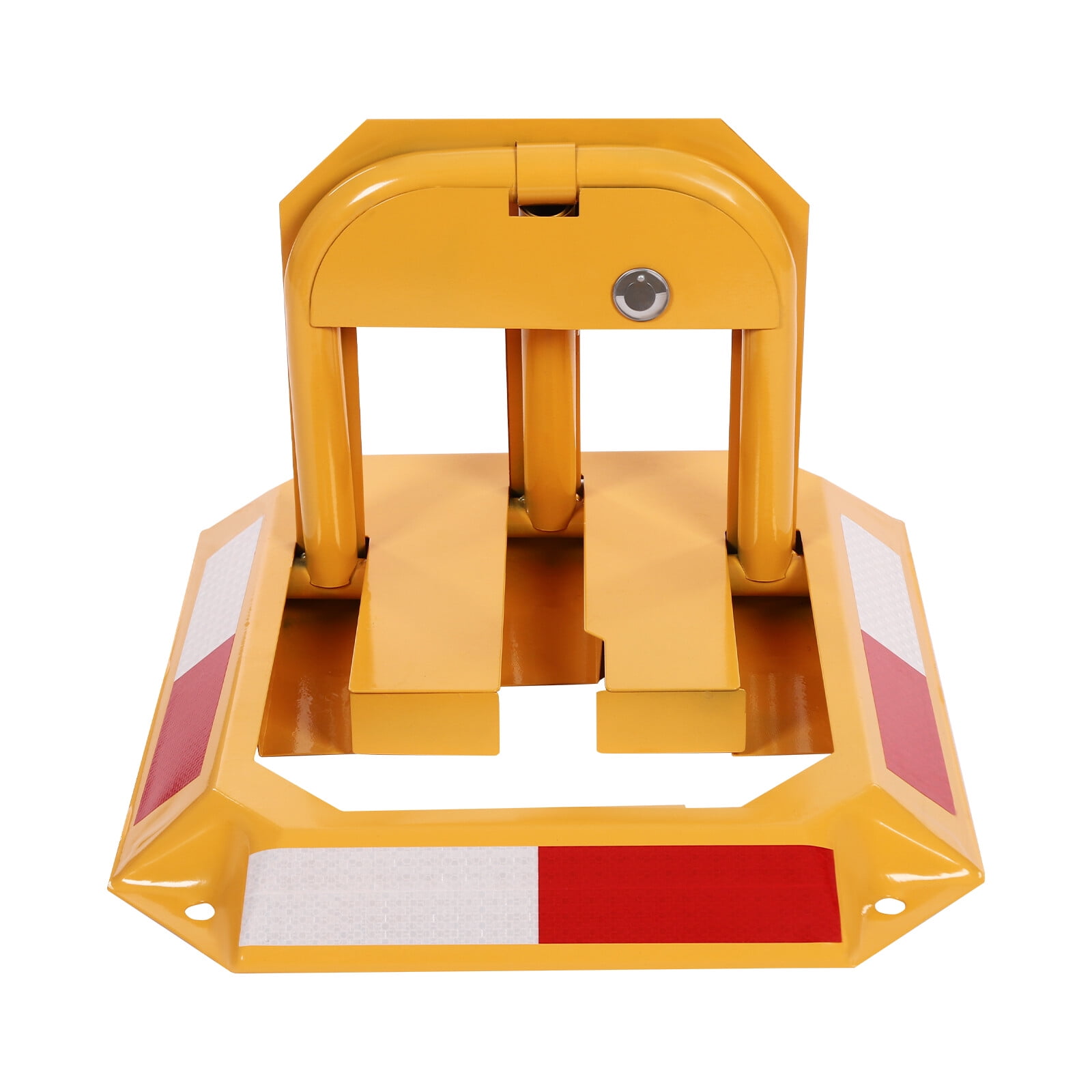 Remote Control Parking Lock - 65.6ft Range, Alloy Steel, Reflective Stripe, For Home/Office Driveway (Batteries Not Inc.)