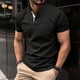 thumbnail image 1 of pstuiky camisetas para hombre, Blusa de cuello alto de manga corta con bolsillos y botones de color liso a la moda para hombre ropa de hombre xxxl, 1 of 7