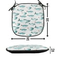 thumbnail image 4 of Koi Fish Chair Seating Cushion Set of 4, Regular Different Sized Japanese Koi Fish Patterns Ocean Marine Underwater Theme, Seat Pads for Office with Anti-slip Backing, 16"x16", Teal, by Ambesonne, 4 of 7