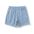 thumbnail image 4 of JTieacloth Mens Cargo Short Male Summer Shorts Solid Color Cotton Tie Suit Cool Breathable Four Quarter Pants,Blue, 4 of 6