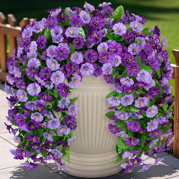 Flores colgantes artificiales, enredaderas, INXUGAO Morning Glory, 2 unidades