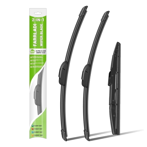 FARRLADI Silicone Windshield Wipers-26" 16" 13" Front and Rear Wiper Replacement for 2012-2016 Honda CR-V CRV Wiper Blades for My Car(3 Pack)
