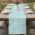 thumbnail image 6 of Table Runners 90 Inches Long Dress Scarves, Vintage Turquoise Starfish Farmhouse Coffee/Dining/Kitchen Table Decor Table Runner for Living Room, Summer Coastal Beach Marine 13x90 Inch, 6 of 9
