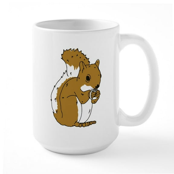 CafePress - Squirrel - 15 oz Ceramic Large White Novelty Mug