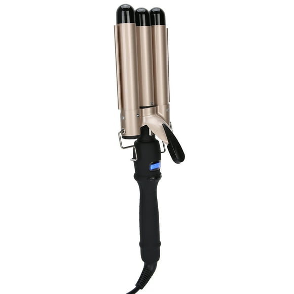 3 Barrel Curling Iron Wand Hair Waver Curler Iron Triple Barrel Curling Iron Temperature Adjustable Portable Crimper Hair Iron Beach Waves Long Lasting Hair Waving Styling Tool