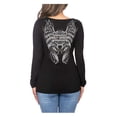 thumbnail image 3 of Harley-Davidson Women's Winged B&S Draped Scoop Neck Long Sleeve Top (XL), Harley Davidson, 3 of 3