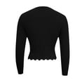 thumbnail image 5 of Lenpel Women's Crop Tops Ribbed Knit Long Sleeve Square Neck Solid Color Slim Lightweight Sweaters Soft Casual Blouses(Black,Medium), 5 of 6