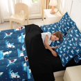 thumbnail image 4 of Feelyou Splash Cartoon Shark Bedding Comforter Set for Boys Girls, Ocean Marine Wildlife Queen Bedding Sets, Navy, Black Reversible, 7pcs, 4 of 7