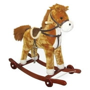 Charm Brown Horse on Wheels Rocking Horse
