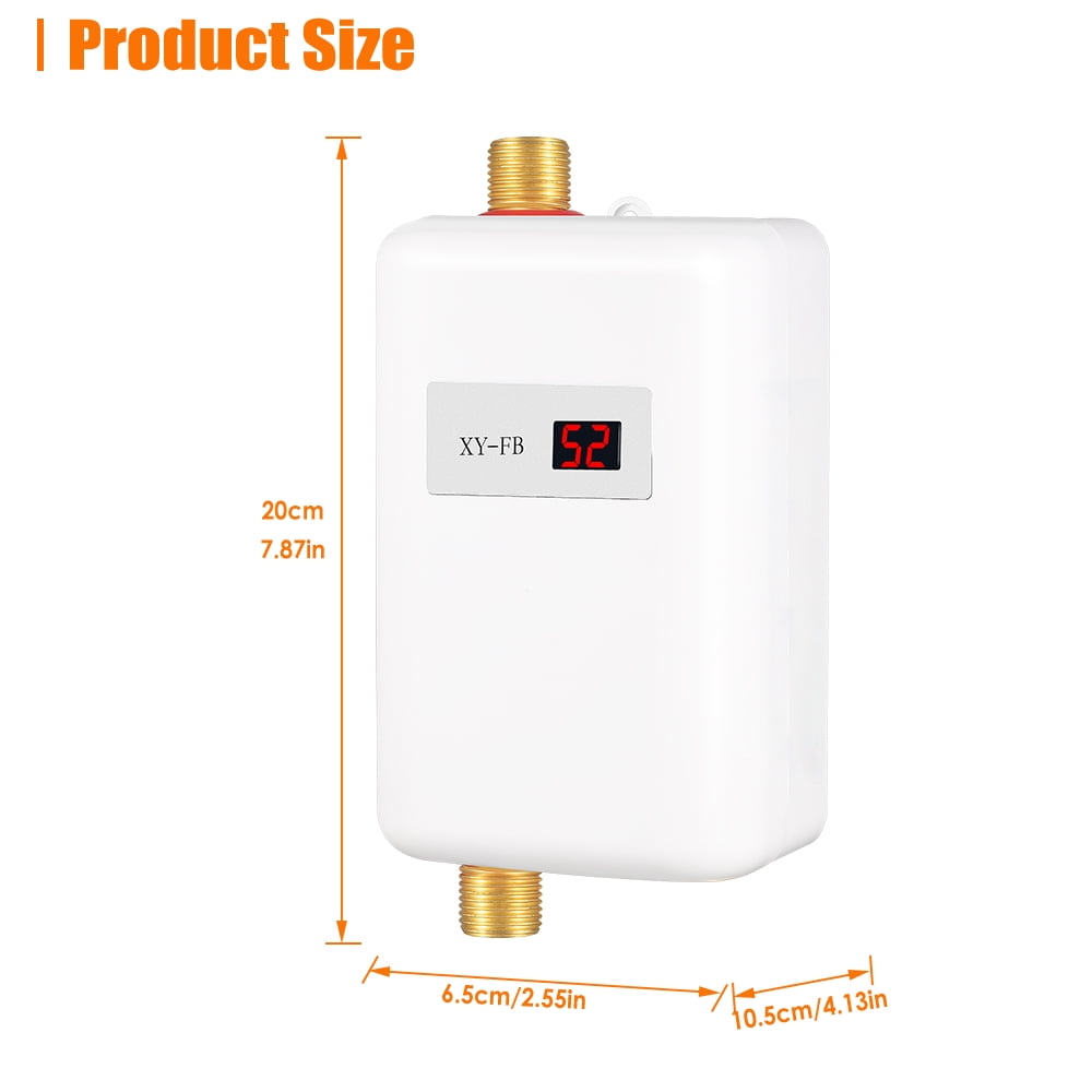 JahyShow 3000W Electric Tankless Instant Hot Water Heater for Bathroom Kitchen