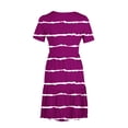 thumbnail image 4 of Hyknon Robes pour Femmes Mode Été Décontracté Manches Courtes Robe T-Shirt à Étages Mini Robes avec Poches Décontracté Doux Fluide Ample Robes, 4 of 5