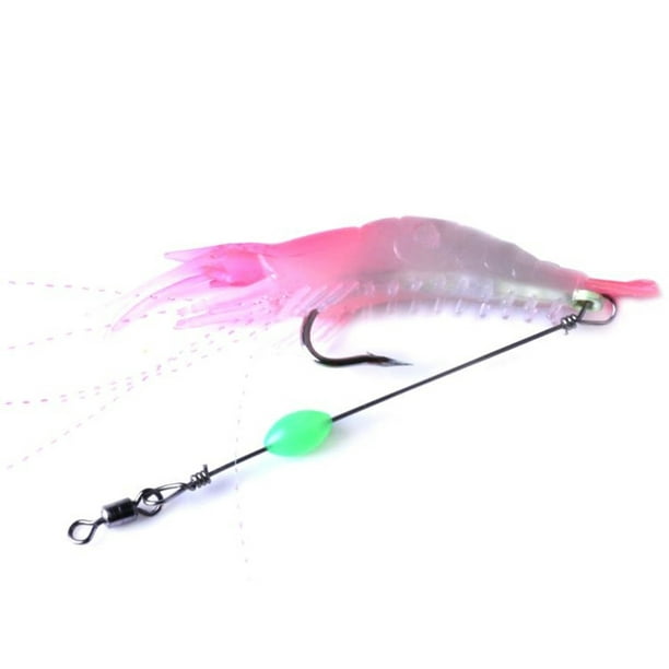 Boyijia Soft Plastic Lures Artificial Noctilucent Bait Luminous Shrimp  Fishing Hook Mixed Color Spinner Crank