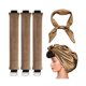 thumbnail image 1 of wonima02 3 Pack Heatless Curling Rod, Overnight Curls with Hook Velvet Hair Curlers to Sleep in Blowout Rods No Heat Curls with Silk Scarf for Women Medium Long Hair, Khaki, 1 of 1