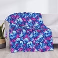 thumbnail image 3 of Rateoe blue Skull purple flower Pattern Flannel Throw Blanket, Ultra-soft Blanket for Bed, Couch, Car, Hypoallergenic Anti-pilling blanket-50"x40"(Horizontal), 3 of 6