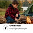 thumbnail image 3 of TrailCrest by Treel Kids Hooded Fleece Jacket – Warm Zip Up Plaid Coat with Pockets, Checkered Winter Outerwear, Red & Black Plaid, 3T, 3 of 8