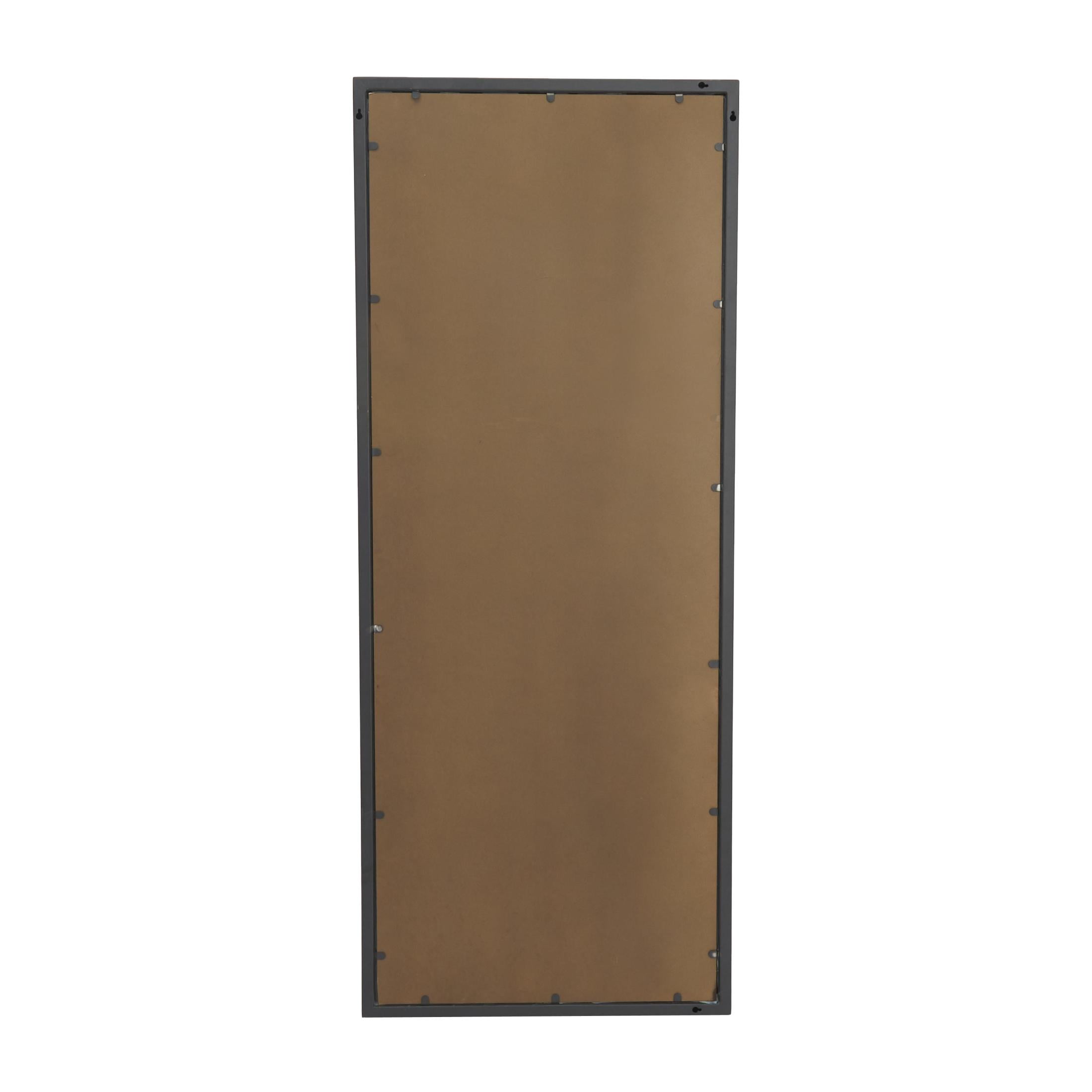 DecMode 24" x 60" Black Metal Tall Floor Mirror